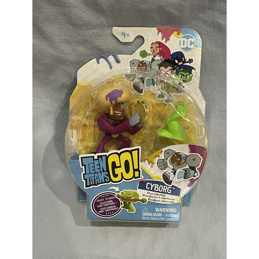 NEW Set of 4 Teen Titans Go! Micro Collectible Figures w/ Burger Robot Piece
